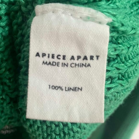 Apiece Apart Green Linen Cropped Sweater Size L - Picture 4 of 7